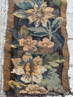 Pretty 19th century French Aubusson jacquard border fragment tapestry