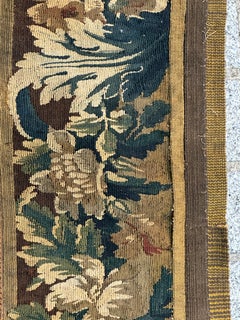 Pretty 17th century French Aubusson border fragment tapestry