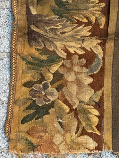 Pretty 19th century French Aubusson border fragment tapestry