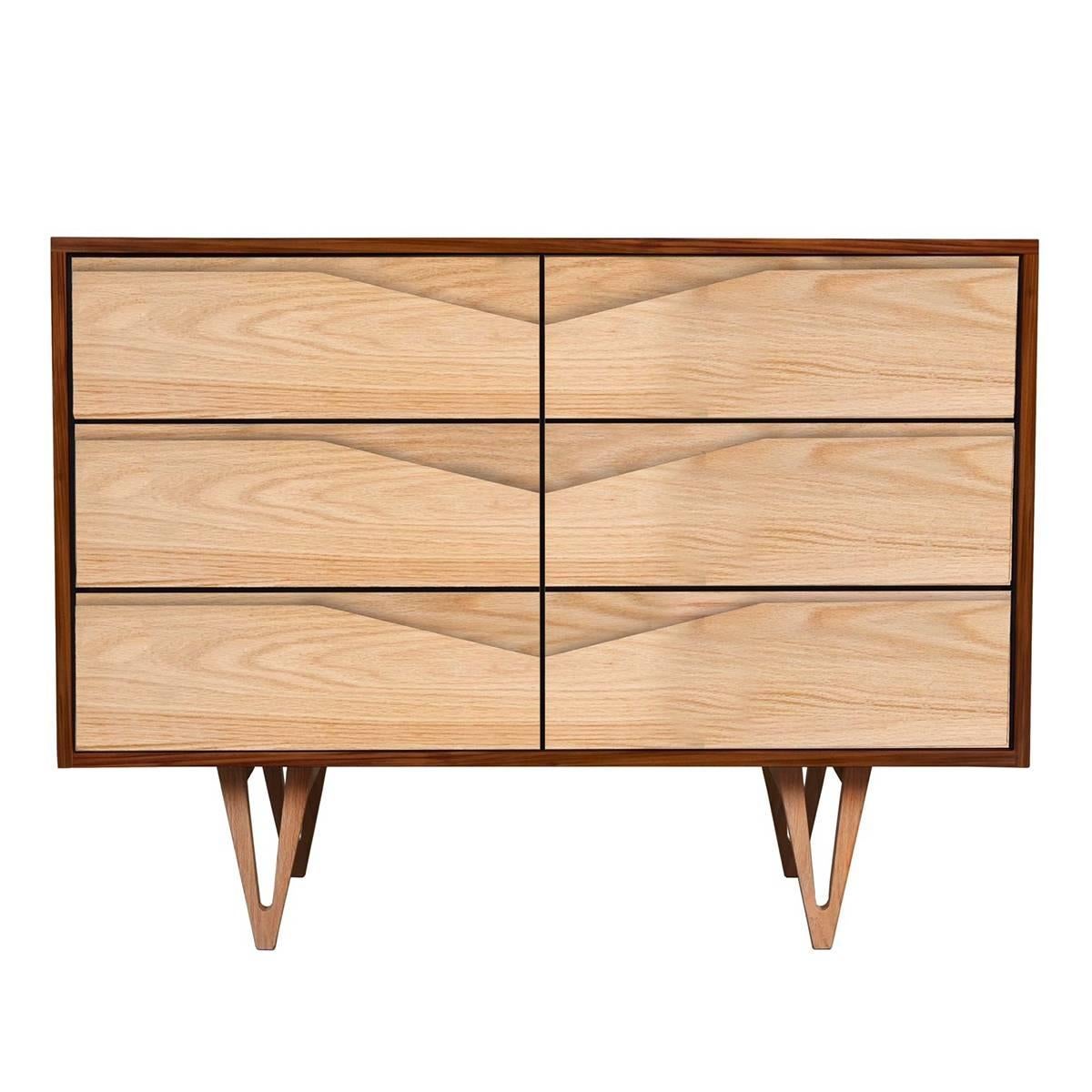 Joinery Harrison Mid-Century Modern Styled Dresser Handcrafted from Solid Ash and Walnut For Sale