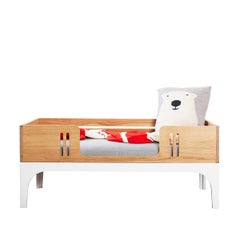 Coco Toddler Daybed Children's Furniture Set in Solid Ash and White Lacquer