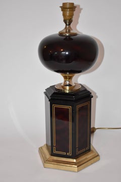 FINAL SALE Mid-Century Hollywood Regency Lacquered Table Lamp, Maison Barbier