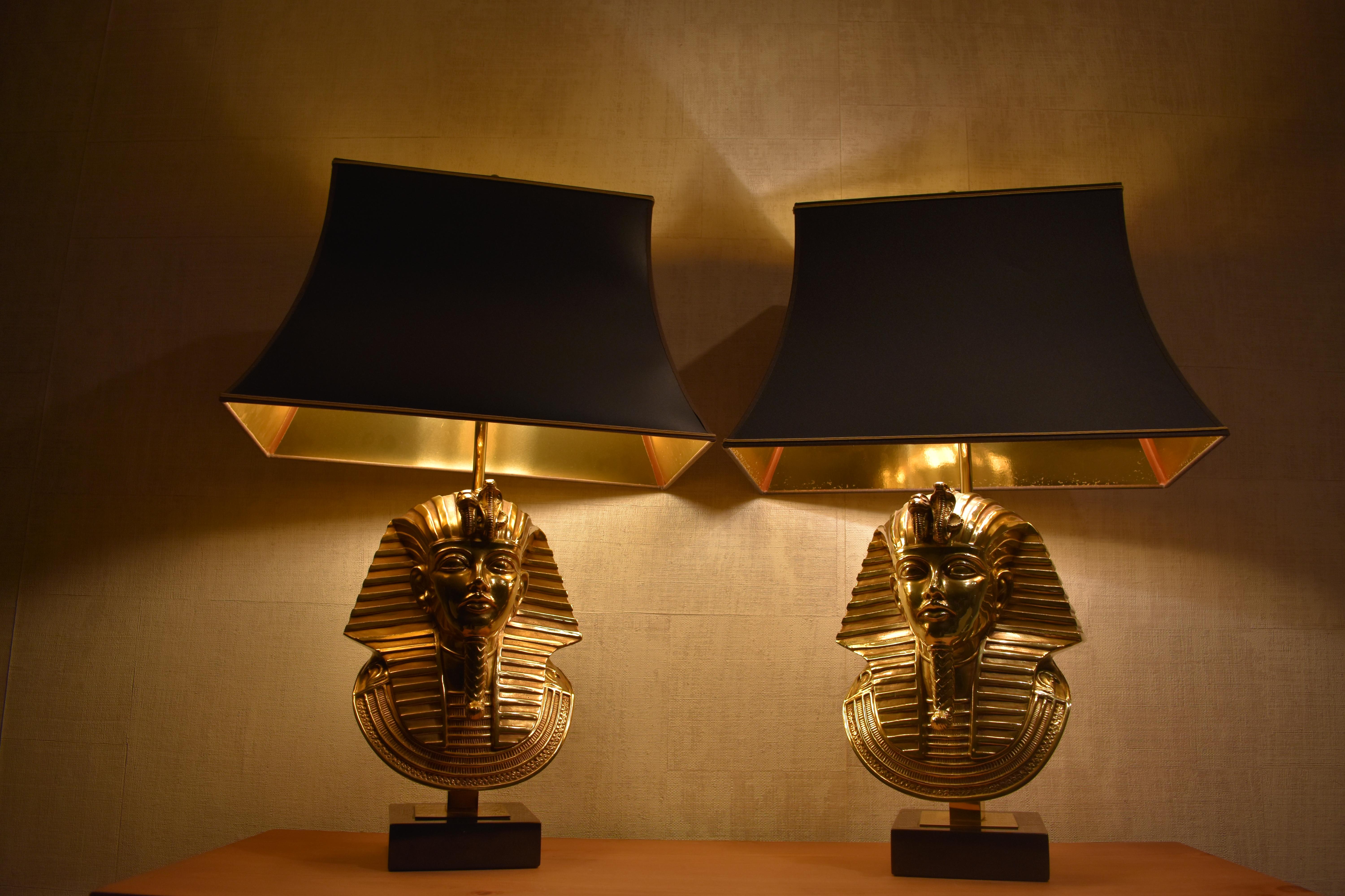  Pharaoh Table Lamps, Hollywood Regency, circa 1970 In Good Condition In Amsterdam, NL