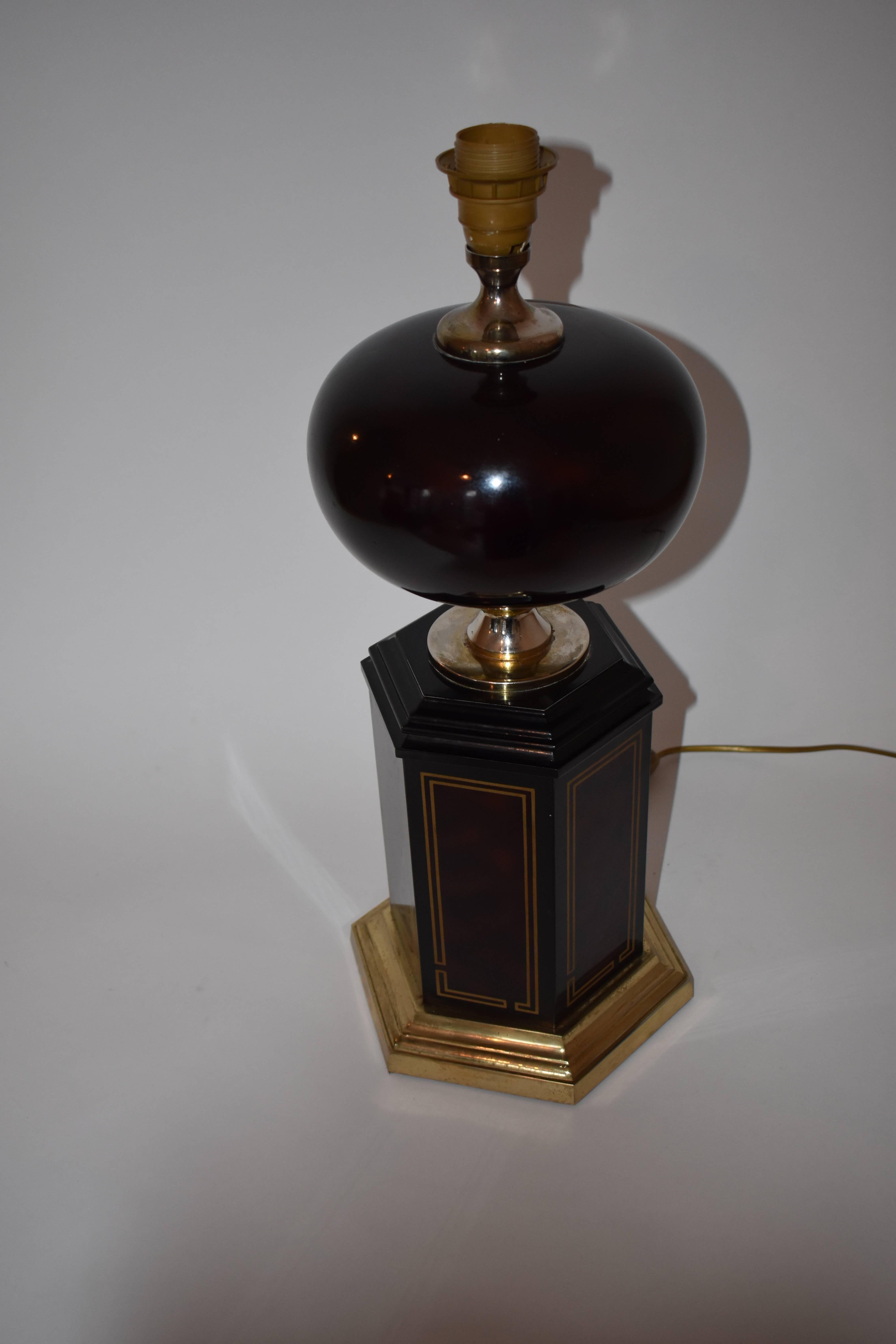 20th Century FINAL SALE Mid-Century Hollywood Regency Lacquered Table Lamp, Maison Barbier  For Sale