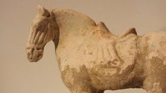 Painted Red Pottery Saddled Horse