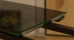Nayd Desk with Black Glass Top Surface