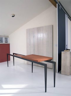 Nayd Desk, African Padauk Wooden Top