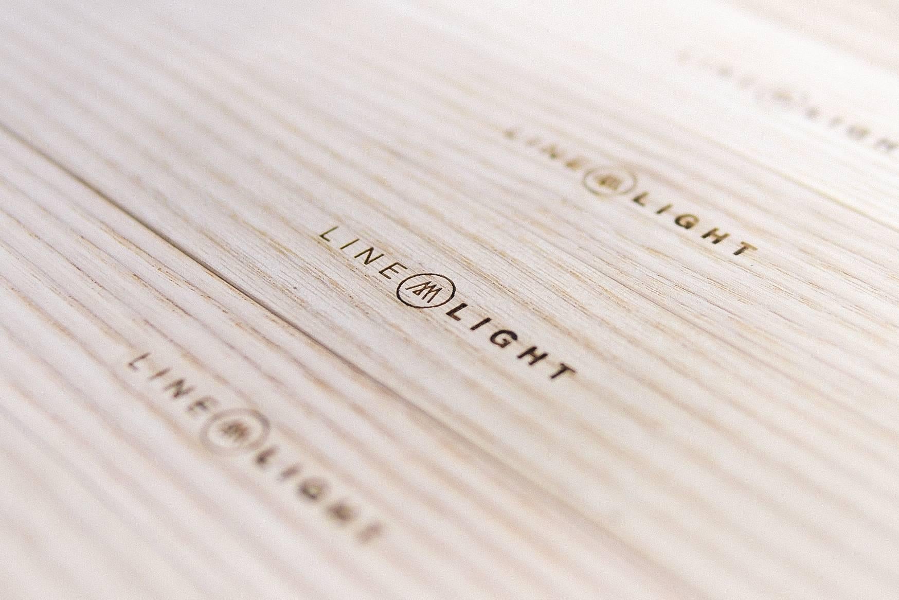 Line Light 4040 White Ash (Cross) by Matthew McCormick Studio In New Condition For Sale In Vancouver, BC