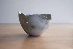 Handmade Cast Concrete Bowl in White and Grey by UMÉ Studio, Set of Three