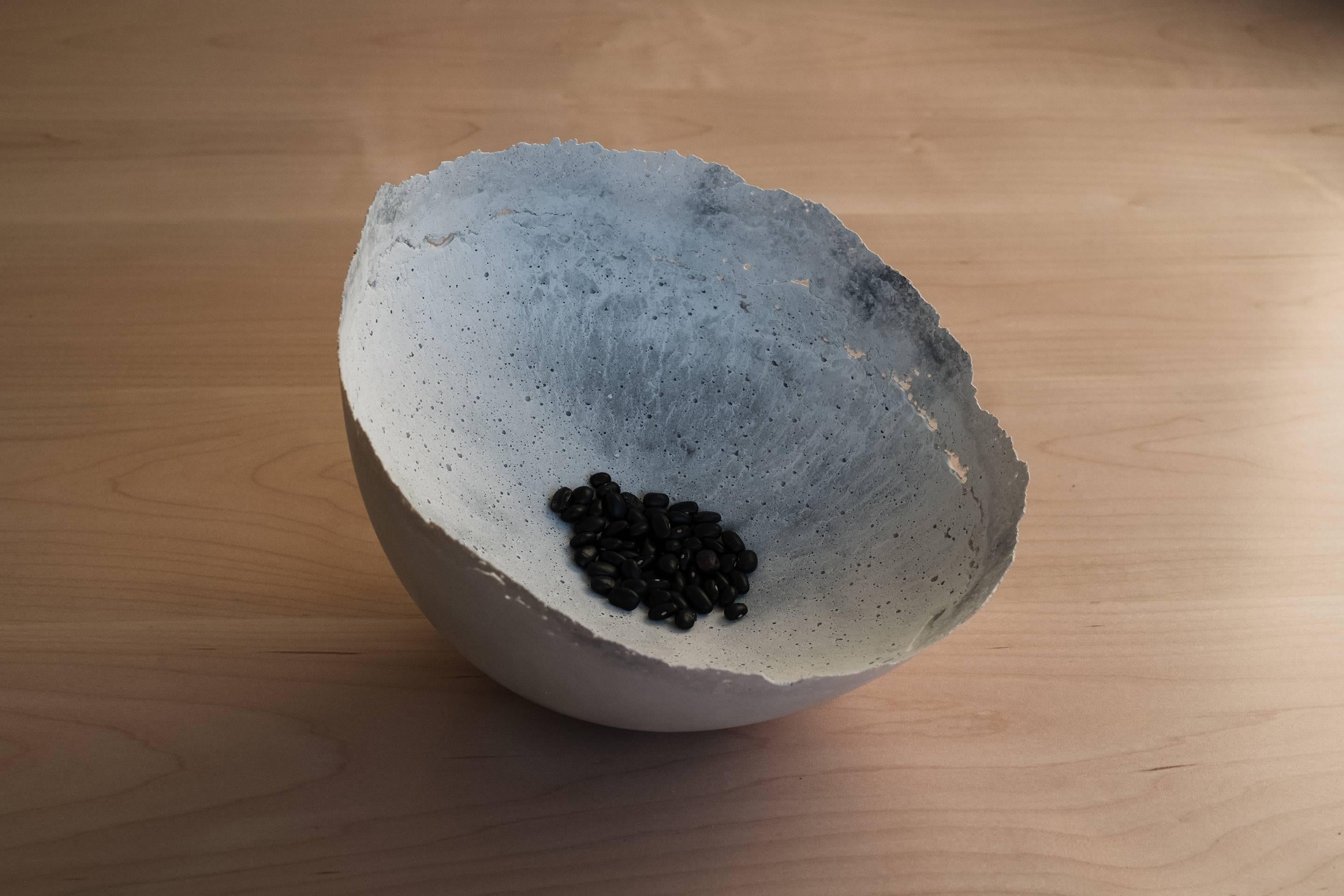 Organic Modern Handmade Cast Concrete Bowl in Grey by UMÉ Studio