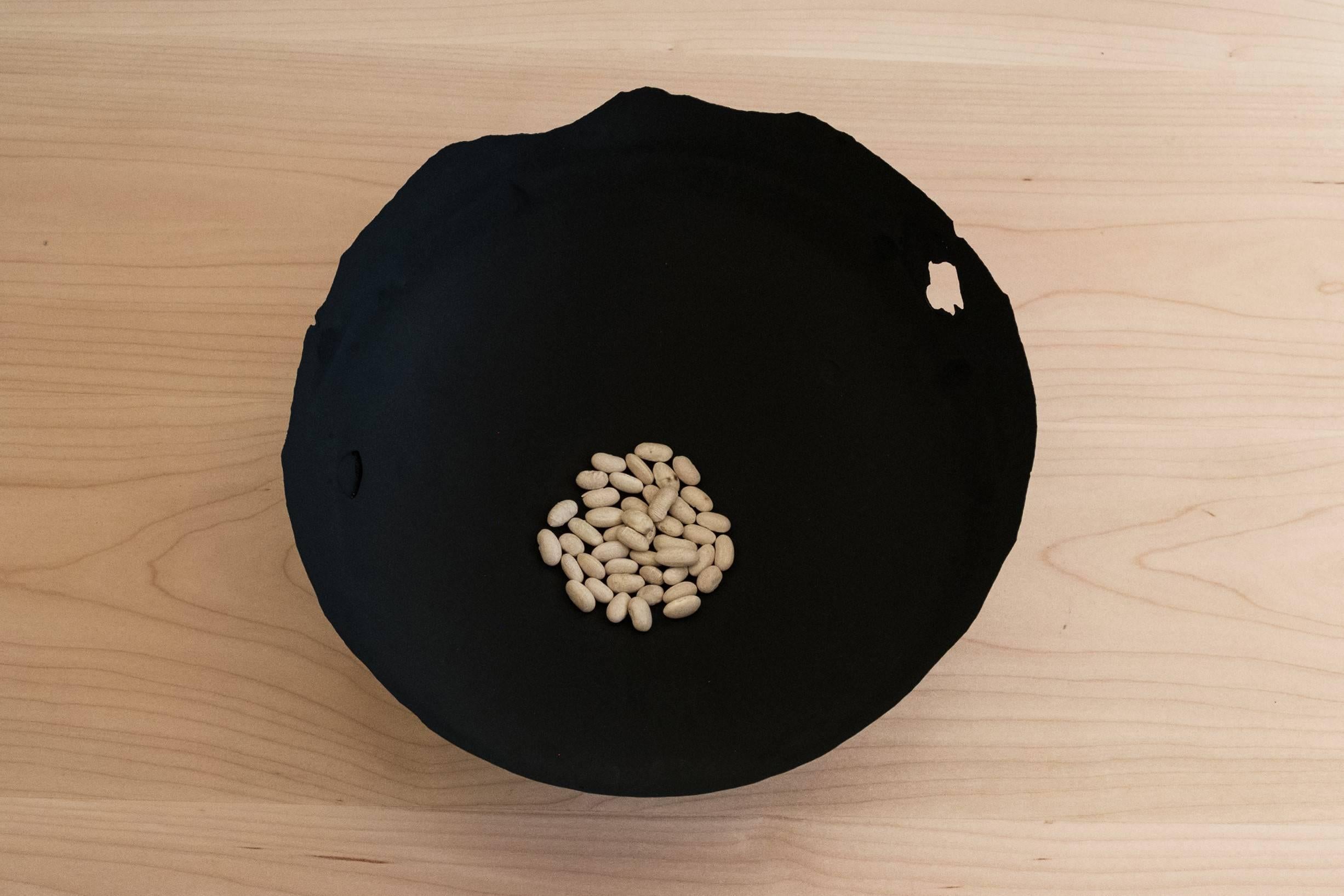 Contemporary Handmade Cast Concrete Bowl in Black by Umé Studio