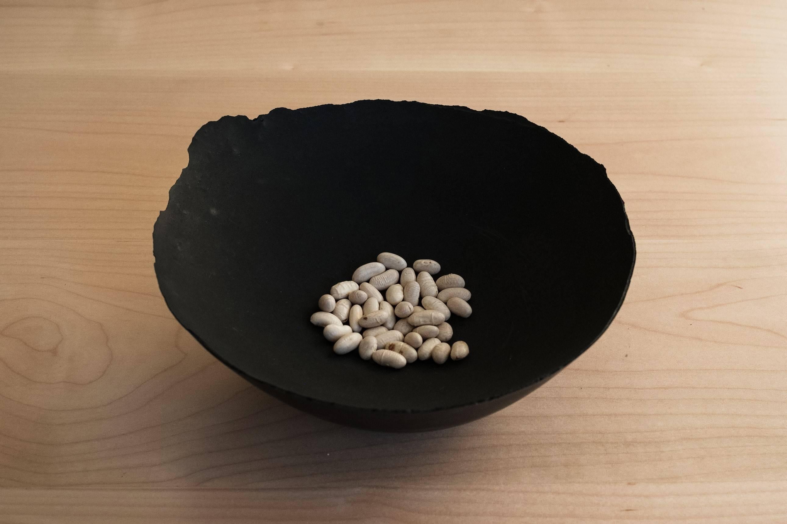 Contemporary Handmade Cast Concrete Bowl in Black by UMÉ Studio