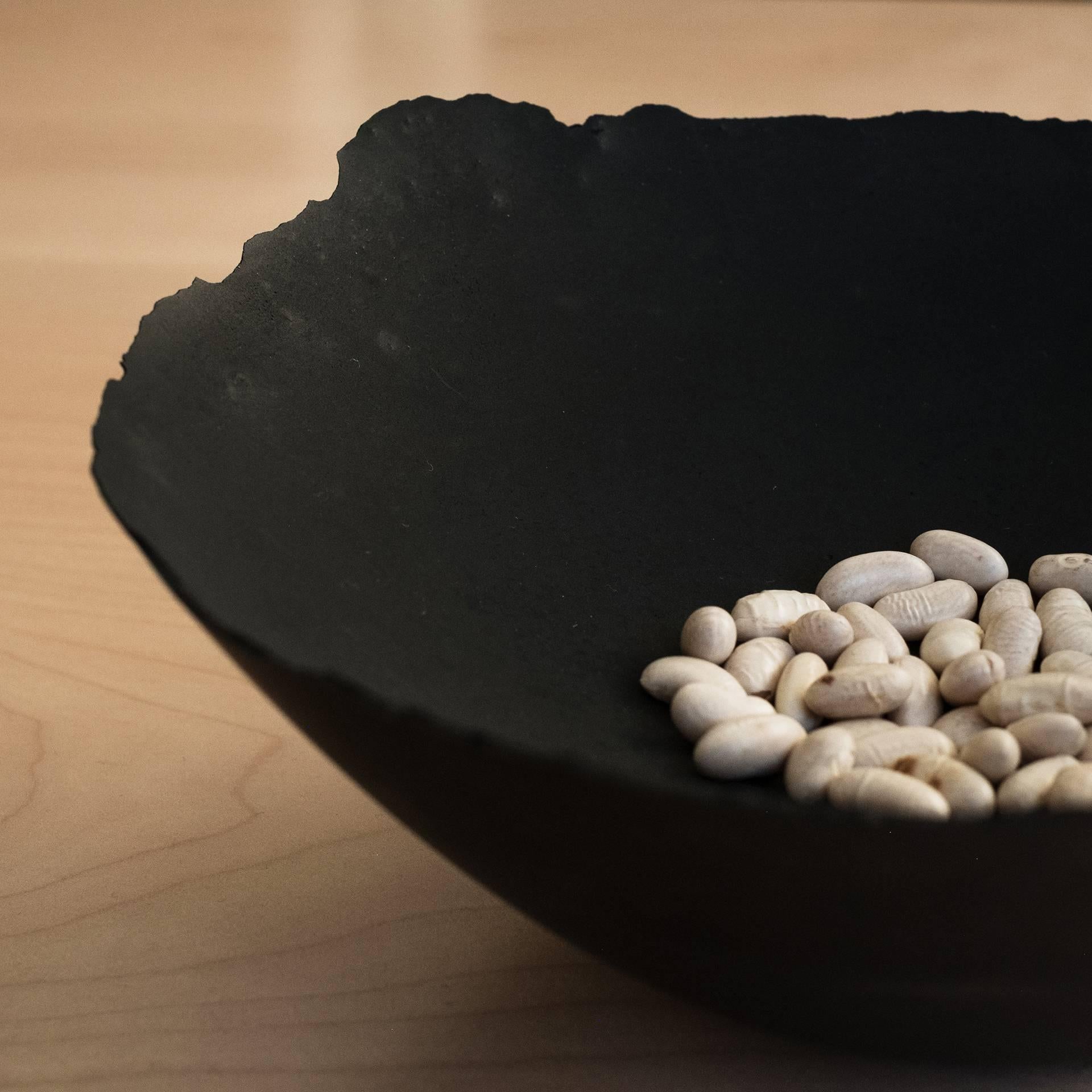 Handmade Cast Concrete Bowl in Black by UMÉ Studio 1