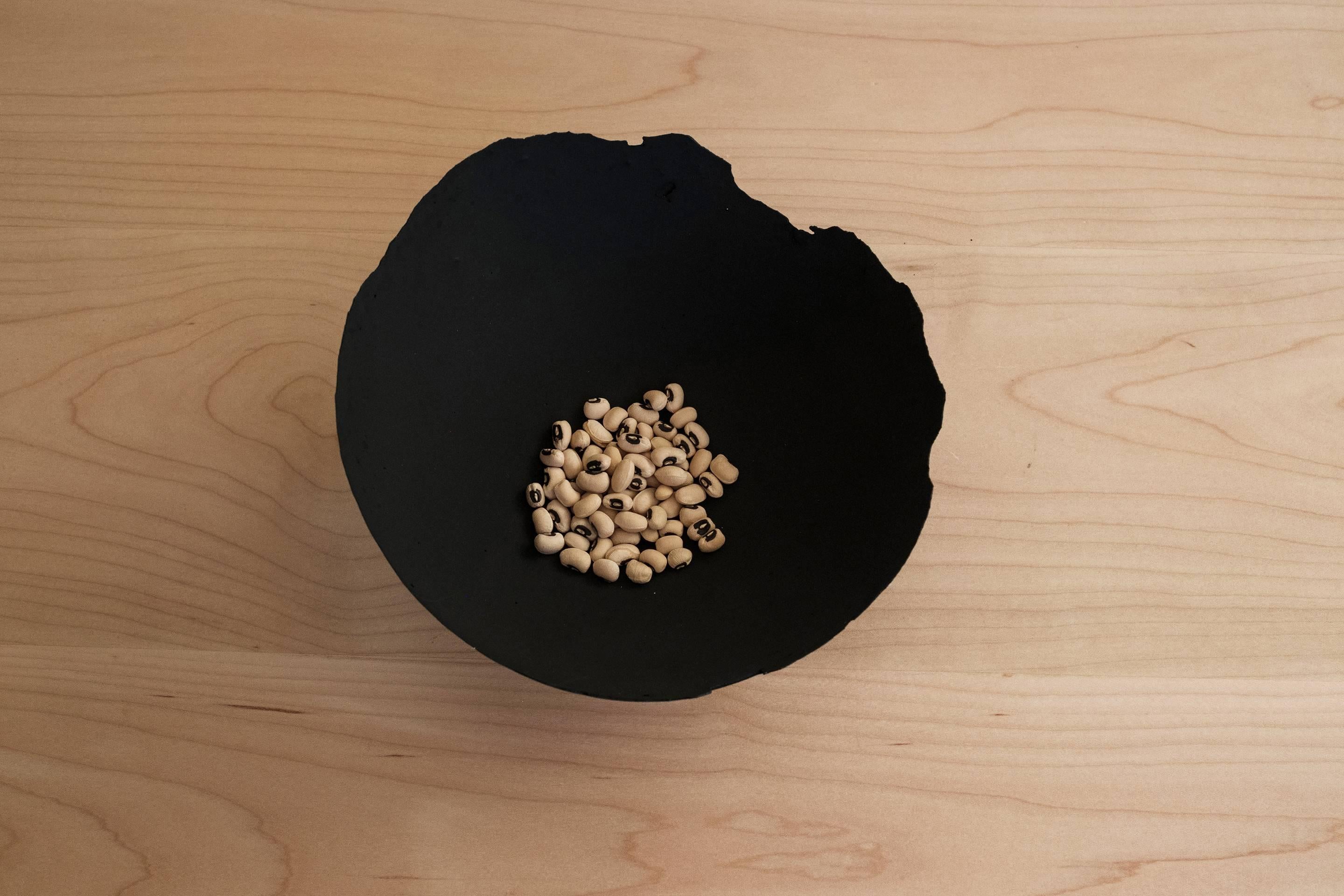 Handmade Cast Concrete Bowl in Black by UMÉ Studio For Sale 2