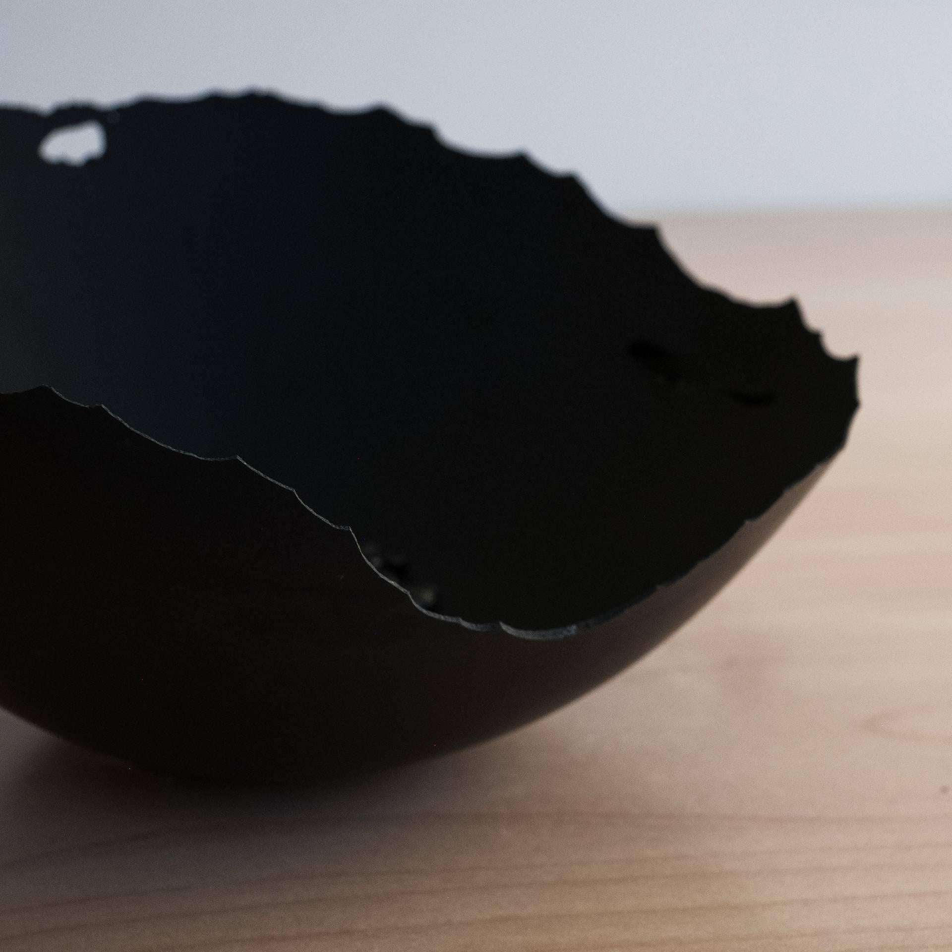 Handmade Cast Concrete Bowl in Black by UMÉ Studio In New Condition In Oakland, CA
