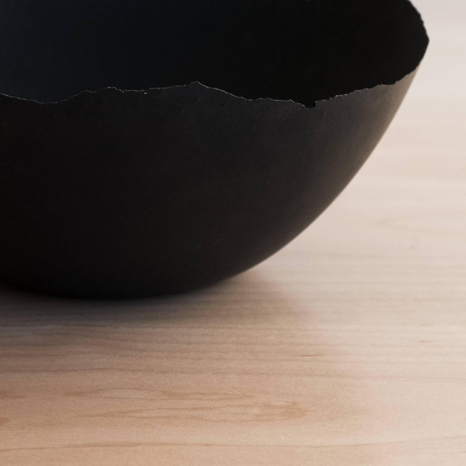 Handmade Cast Concrete Bowl in Black by Umé Studio 2