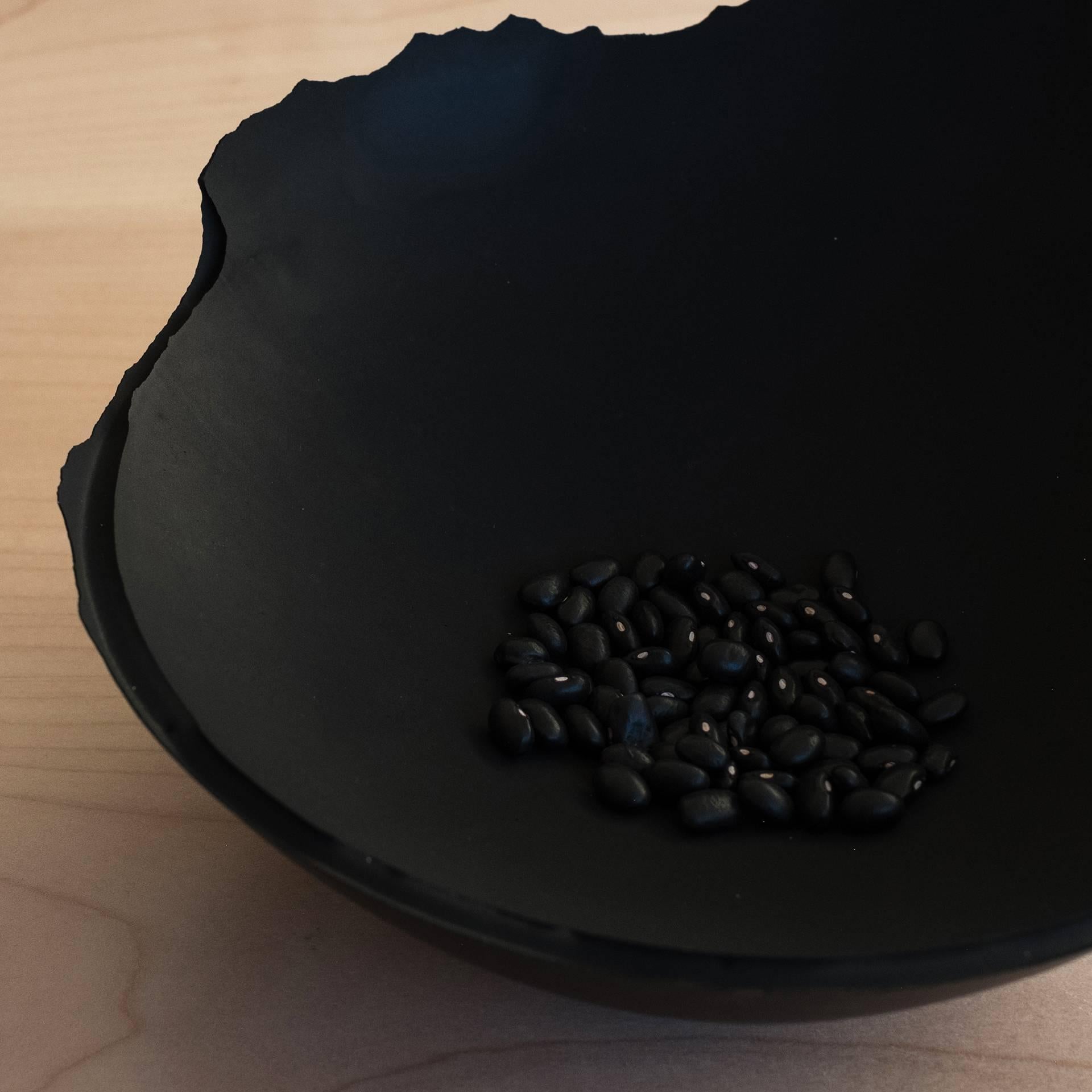 Handmade Cast Concrete Bowl in Black by UMÉ Studio In New Condition In Oakland, CA