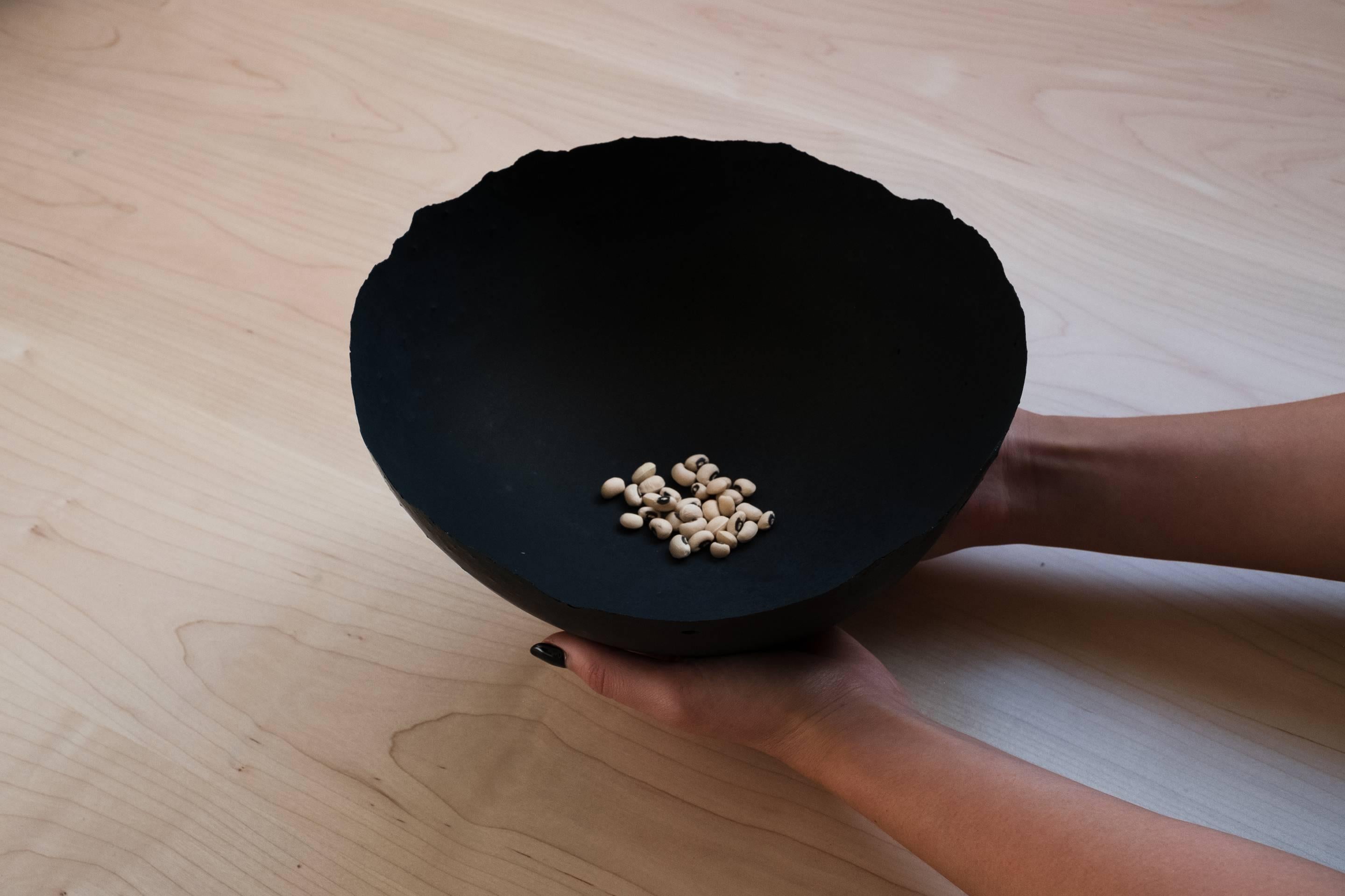 Handmade Cast Concrete Bowl in Black by UMÉ Studio 1