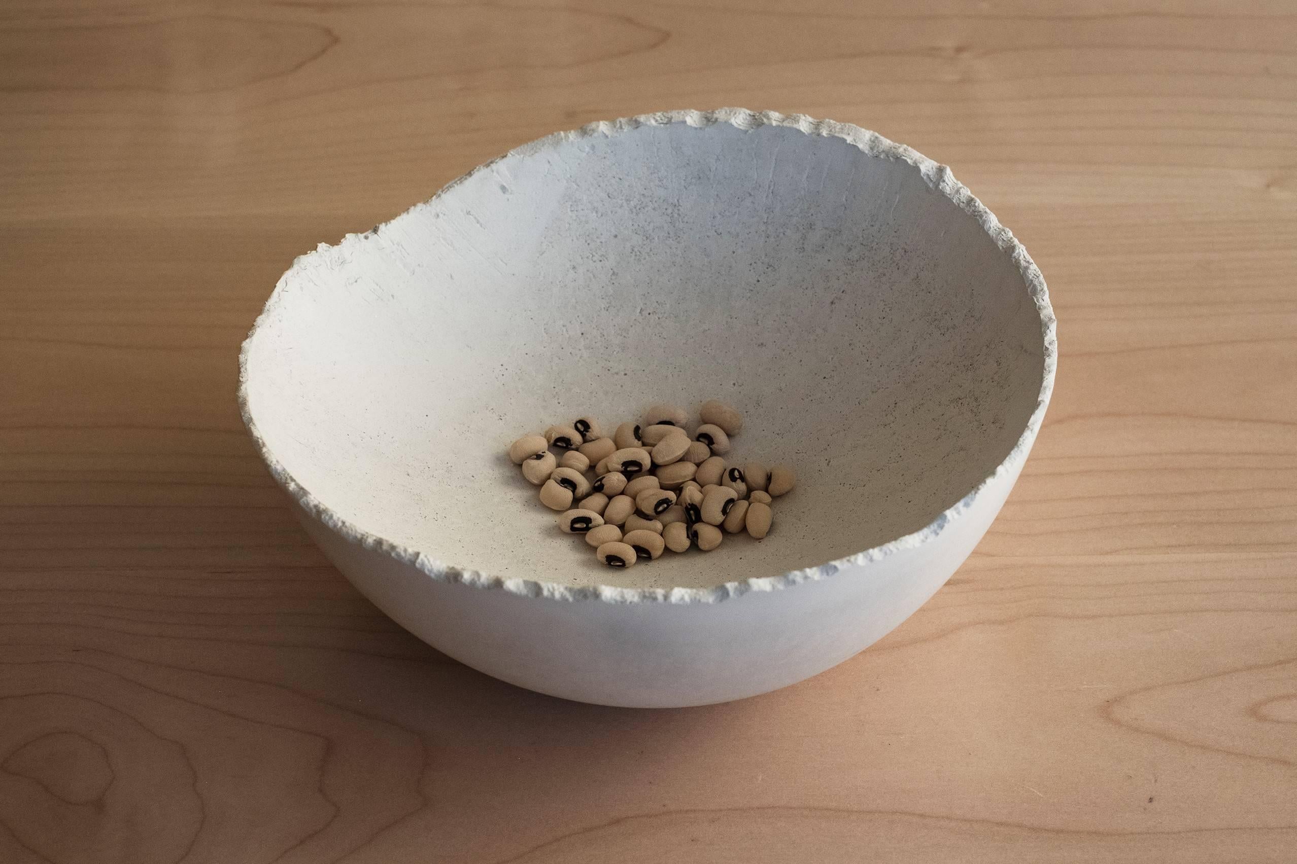 Handmade Cast Concrete Bowl in White by UMÉ Studio In New Condition In Oakland, CA