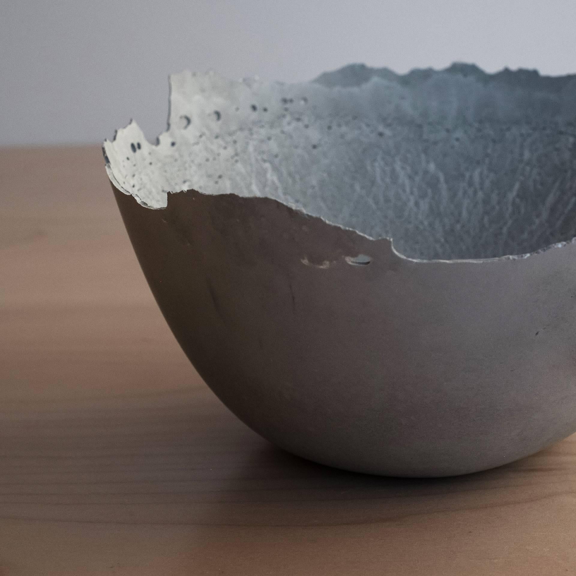 Contemporary Handmade Cast Concrete Bowl in Grey by UMÉ Studio