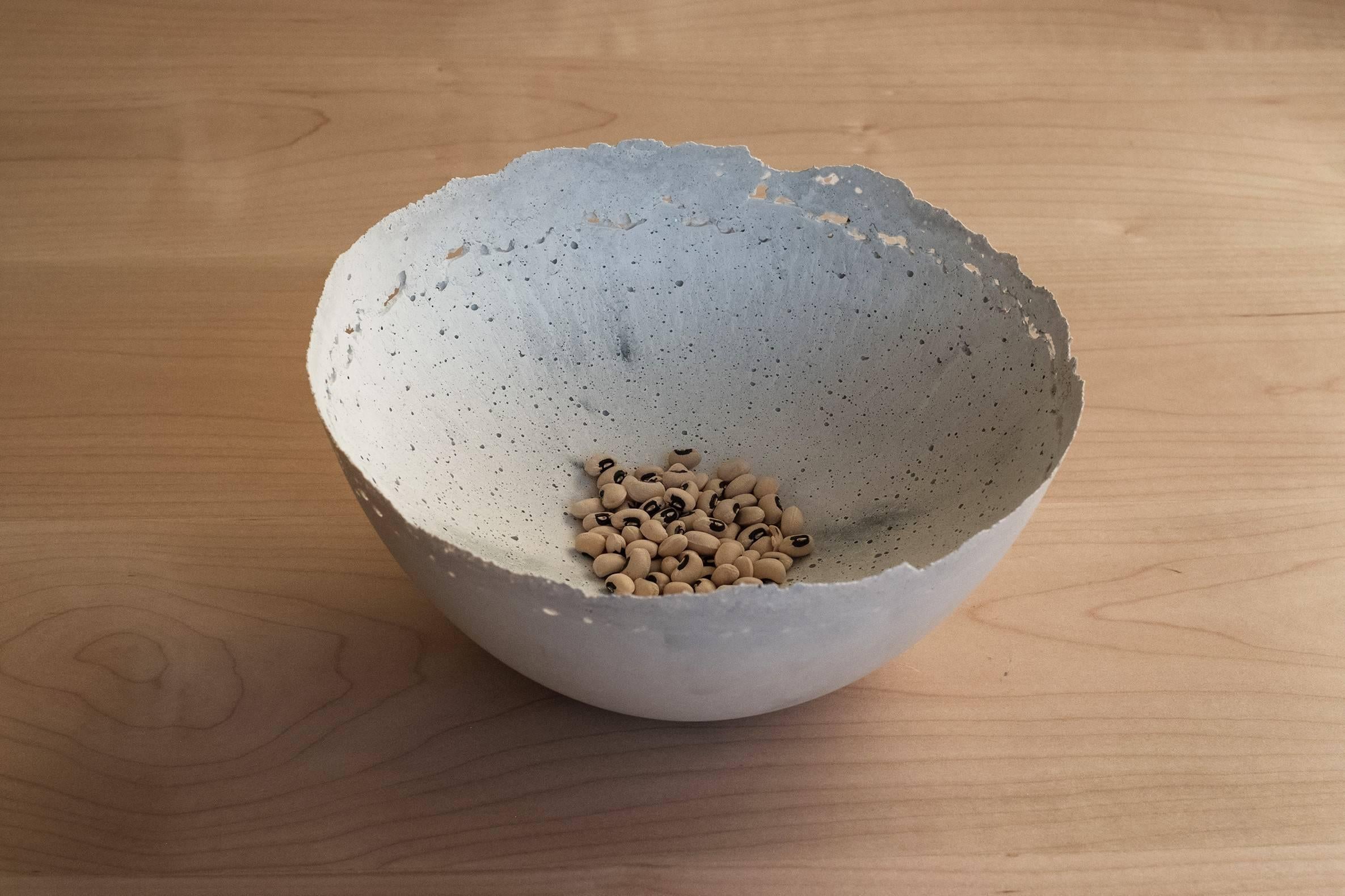 American Handmade Cast Concrete Bowl in White by UMÉ Studio