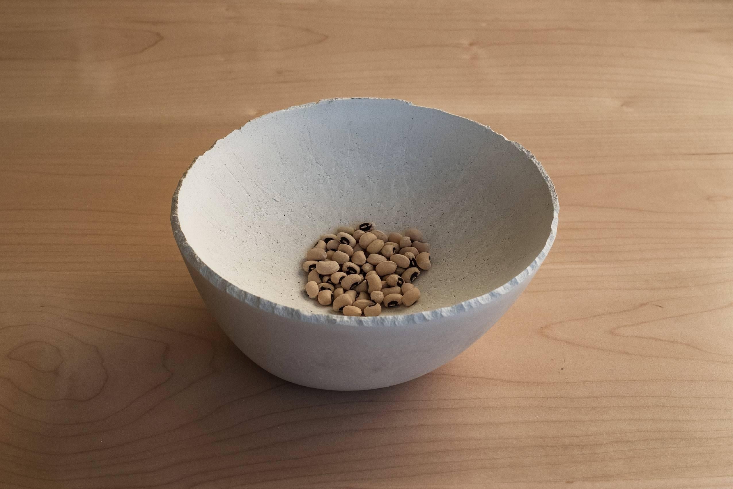 Handmade Cast Concrete Bowl in White by UMÉ Studio 2