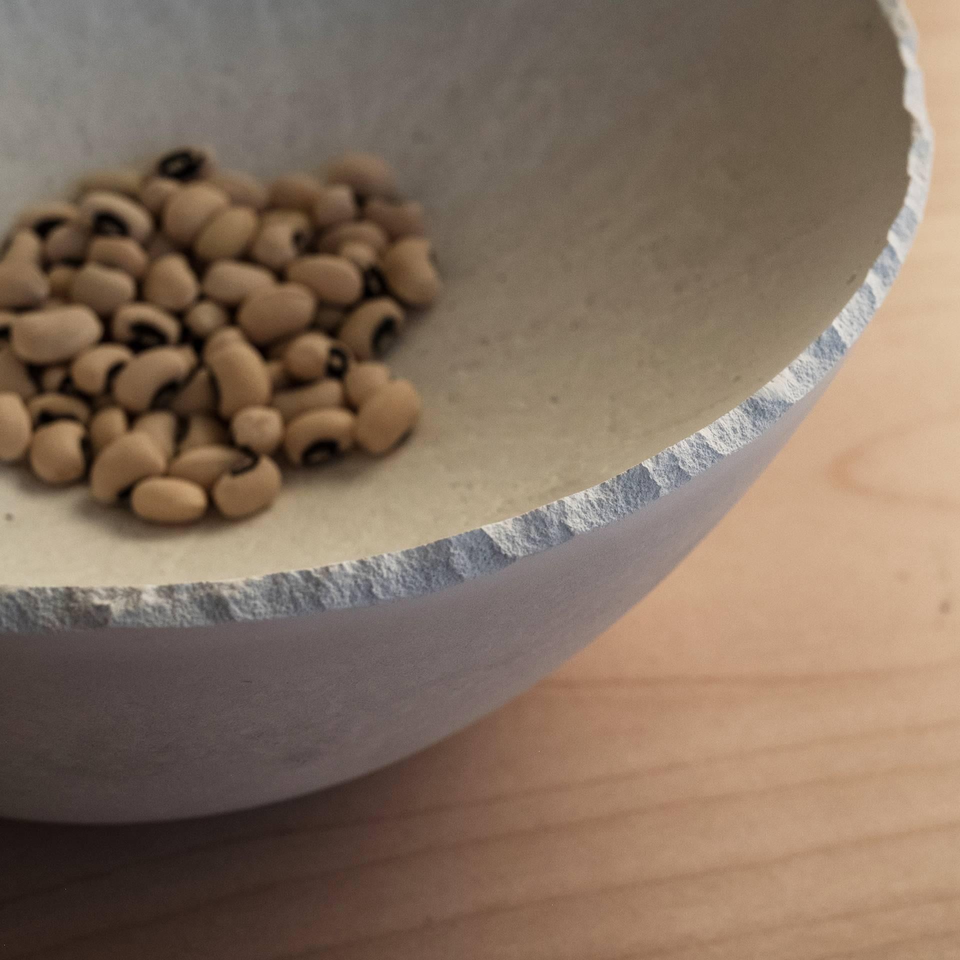 American Handmade Cast Concrete Bowl in White by UMÉ Studio