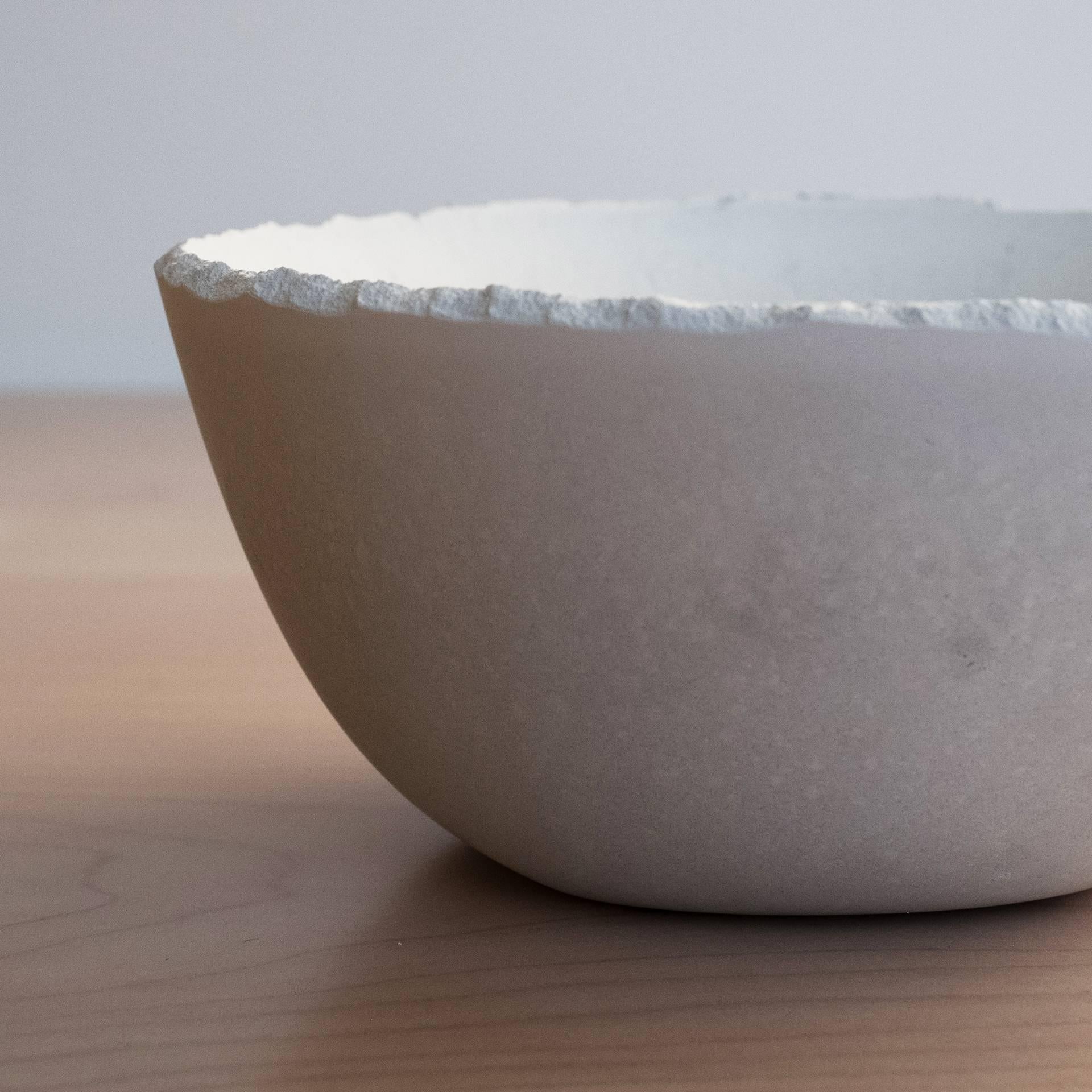 Handmade Cast Concrete Bowl in White by UMÉ Studio 1