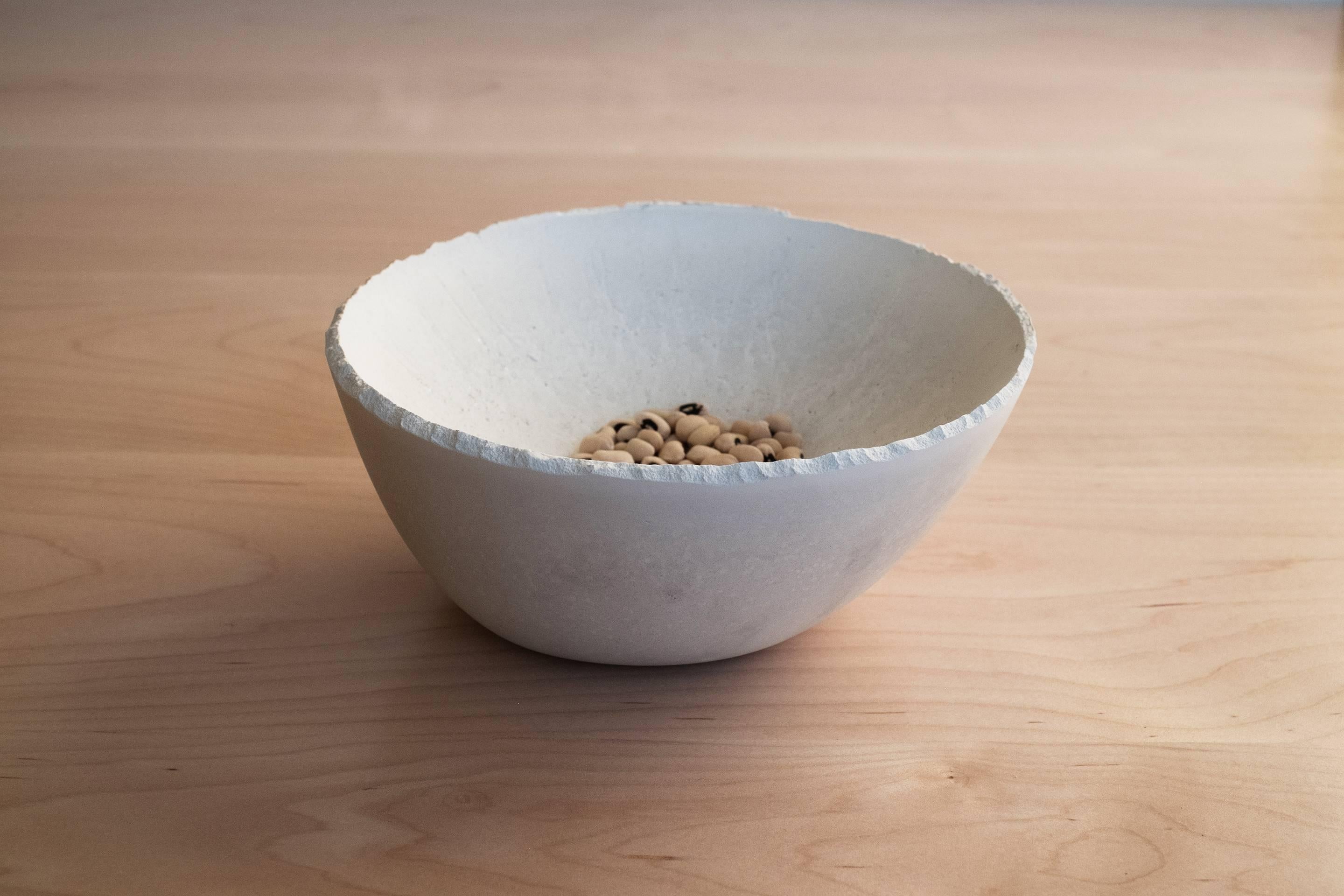 Handmade Cast Concrete Bowl in White by UMÉ Studio In New Condition In Oakland, CA