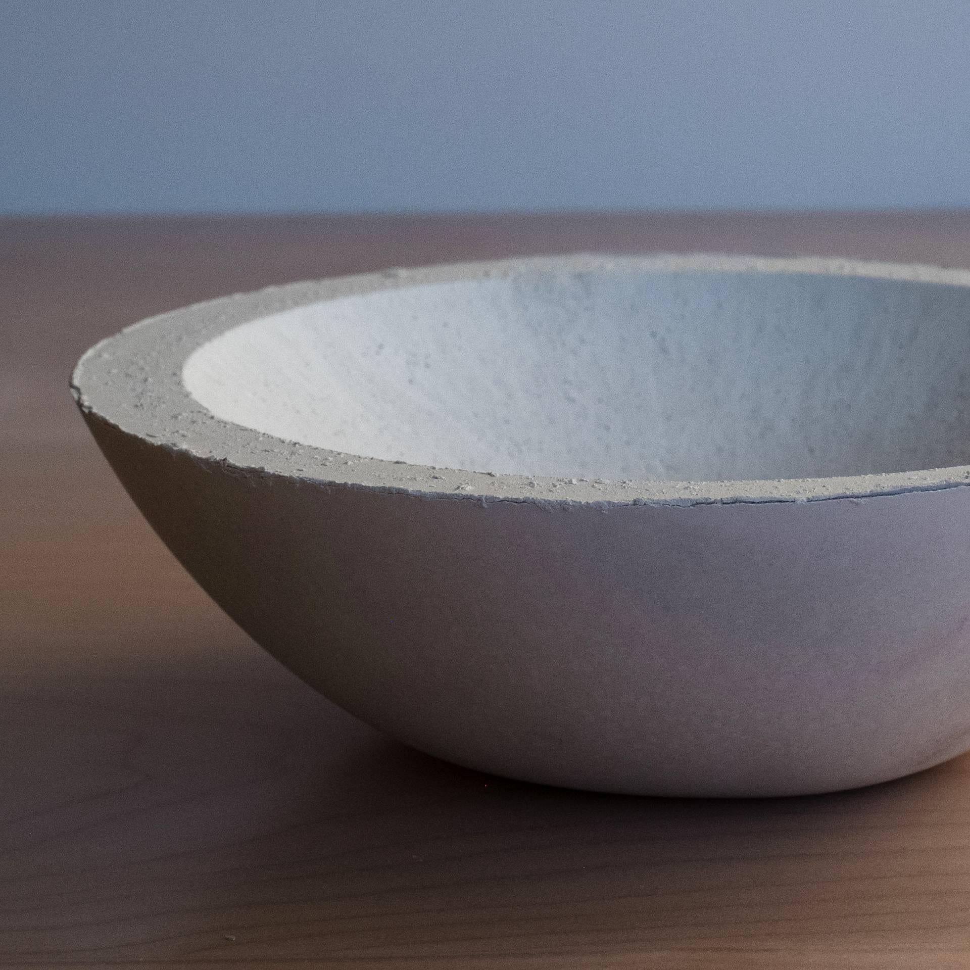 American Handmade Cast Concrete Bowl in White by UMÉ Studio