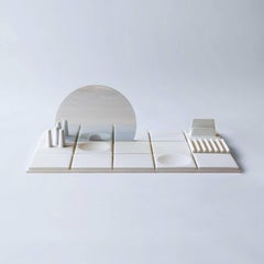 Salle de Bain, Set of Three, Handmade Cast Concrete Tray in White by UMÉ Studio