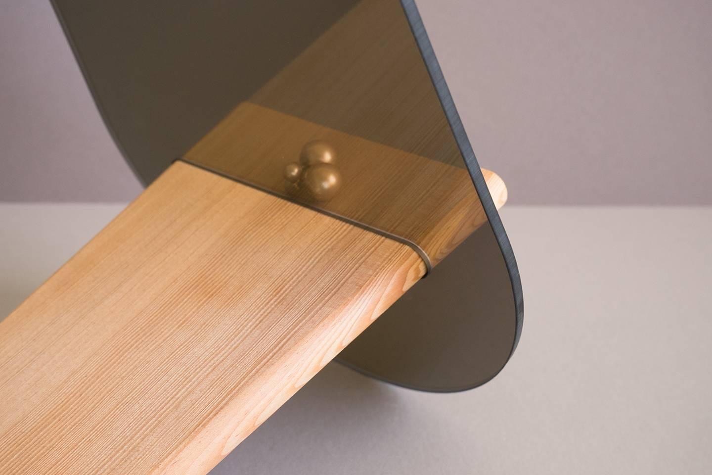 Contemporary Tenon Mirror with Mirropane and Birch by UMÉ Studio For Sale