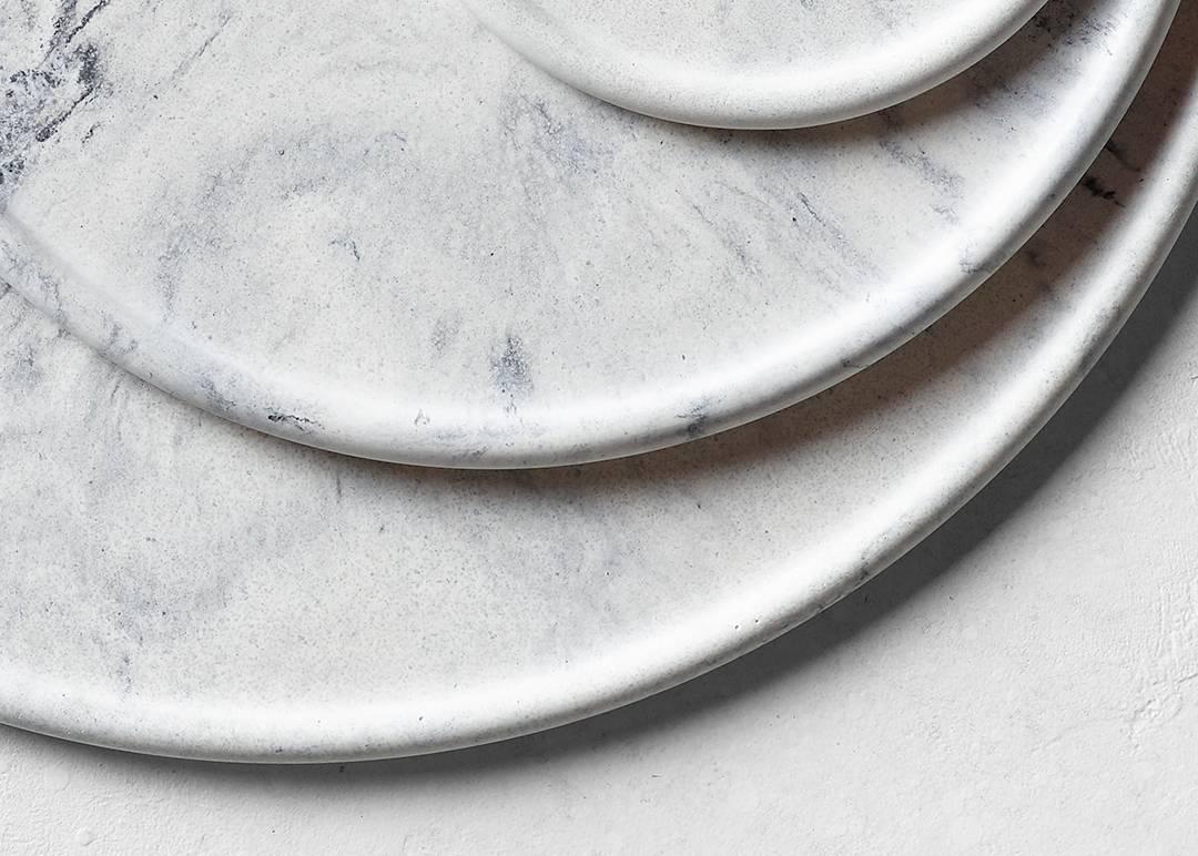 Contemporary Handmade Cast Concrete Bouton Trio, in Marble by UMÉ Studio For Sale