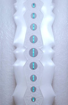 Large Contemporary Concrete Sculpture with Stainless Steel and Led Lighting