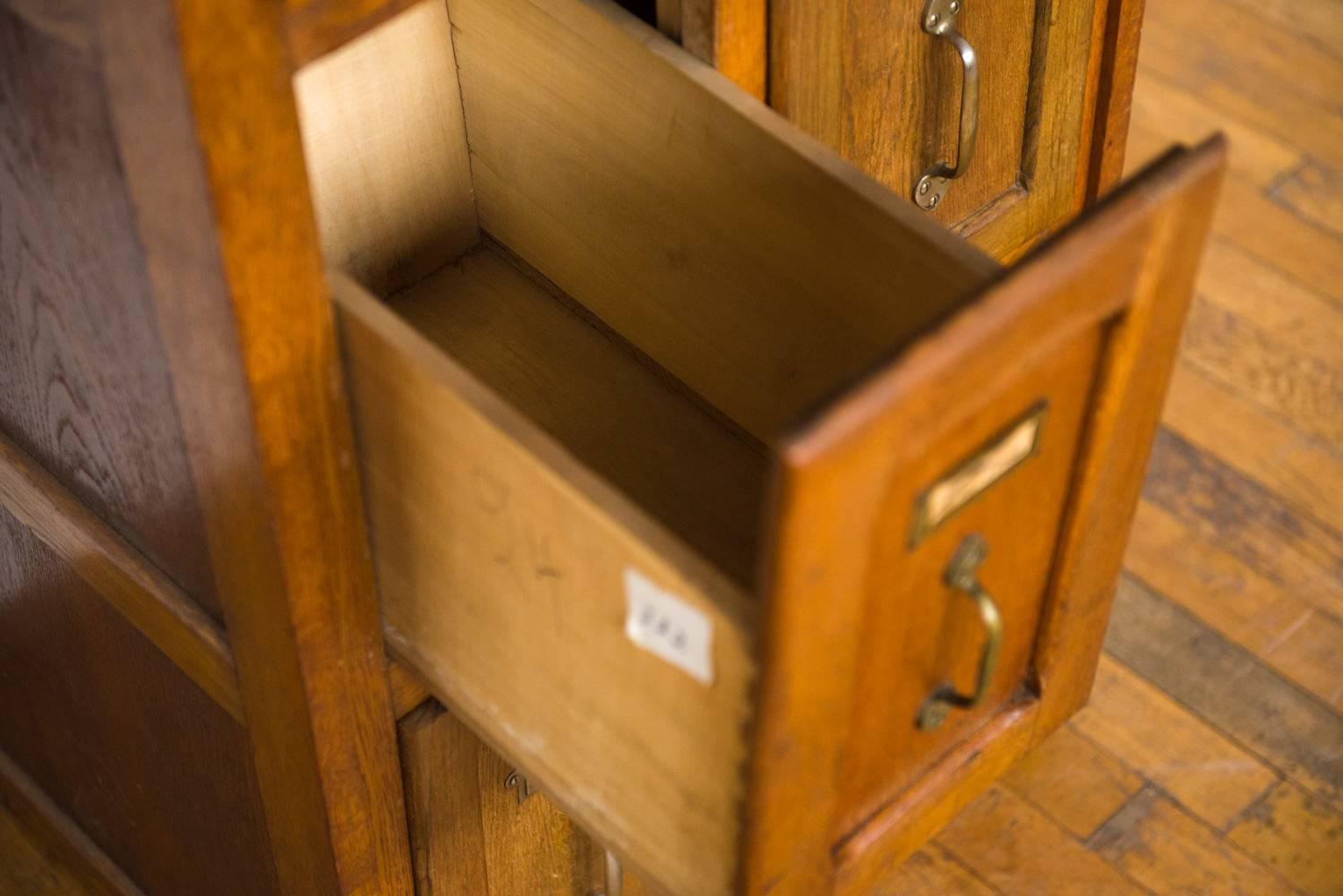  Belgian Filing Cabinet with Double Drawers from Oak 1950s 3