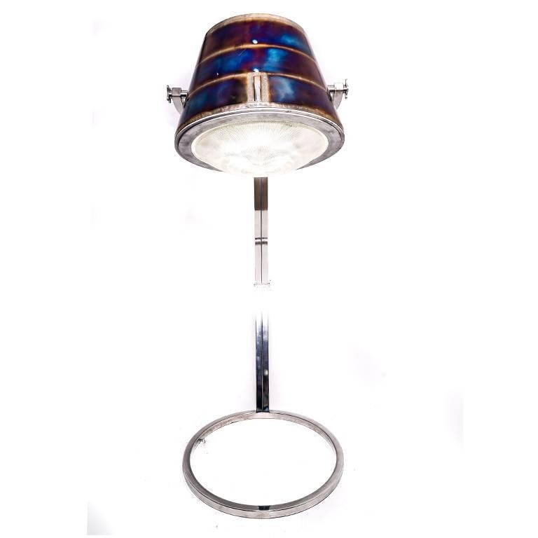 British Aircraft Exhaust Standing Lamp For Sale