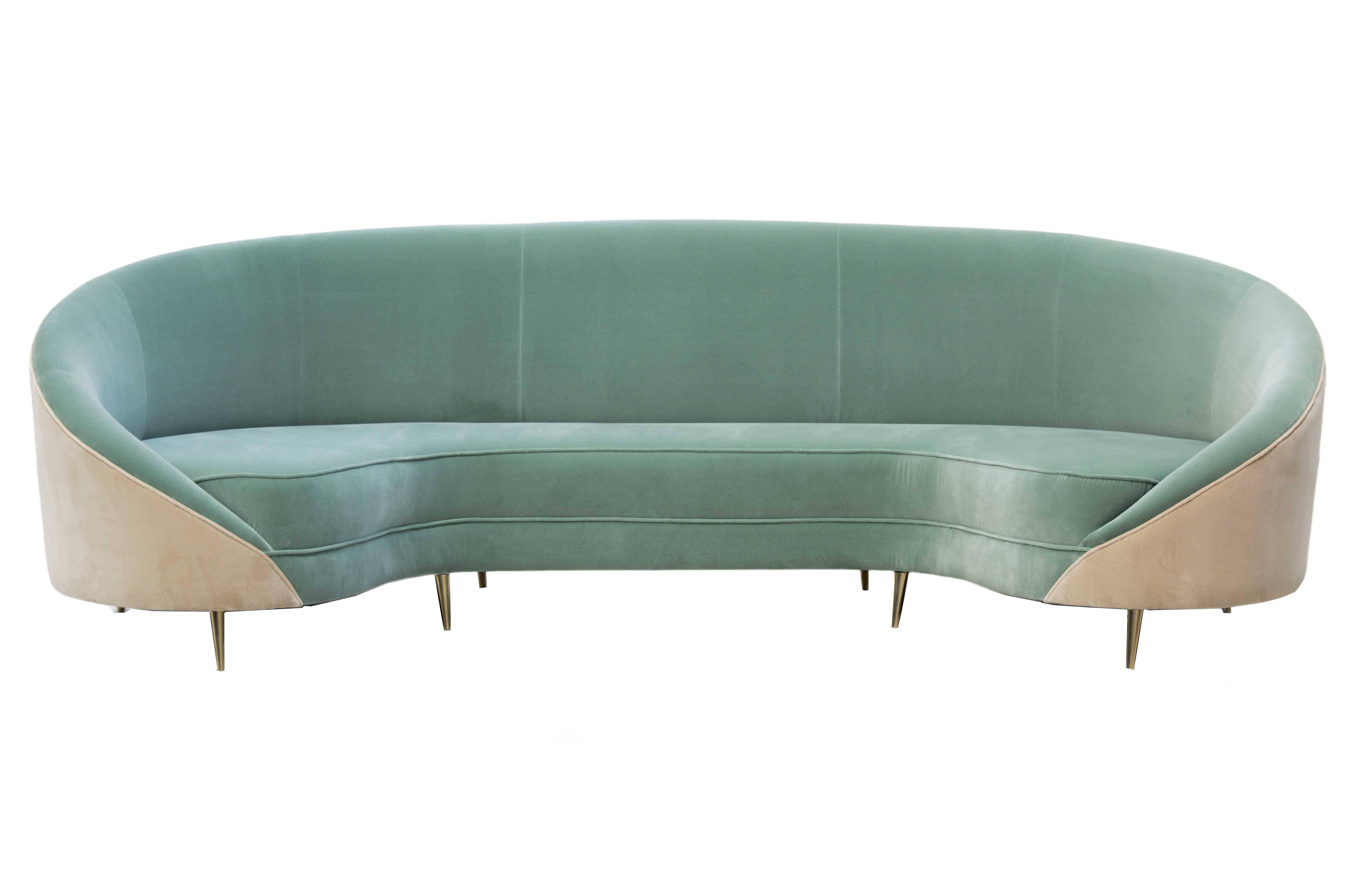 1950s curved sofa