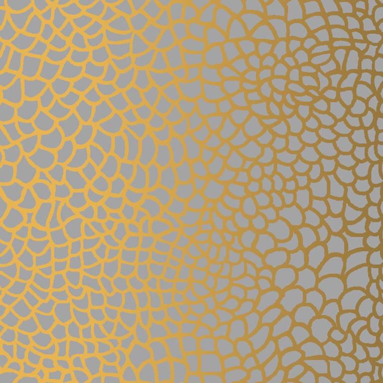 Hand-Screened Peel Wallpaper in Rich Gold Colorway For Sale