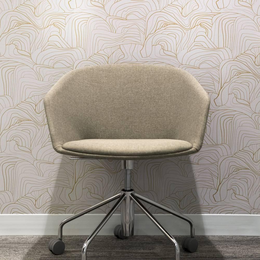 Modern Hand-Screened Sandstone Wallpaper in Gold Rock Colorway For Sale