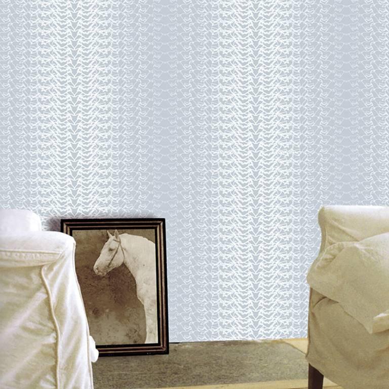STAMPEDE is inspired by the powerful velocity engendered by wild, running horses.

samples measure 8.5 in x 11 in and are available upon request
• rolls measure 27 in wide x 15 ft long
• 27 in x 36 in repeat and in a straight-across pattern match
•