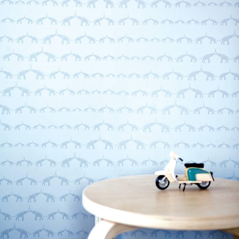 BABY ELEPHANT WALK is inspired by the life cycles of humans and animals.

samples measure 8.5 in x 11 in and are available upon request
• rolls measure 27 in wide x 15 ft long
• 27 in x 36 in repeat and in a straight-across pattern match
• untrimmed