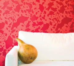 Hand-Screened Maidenhair Wallpaper in Red Velvet Colorway