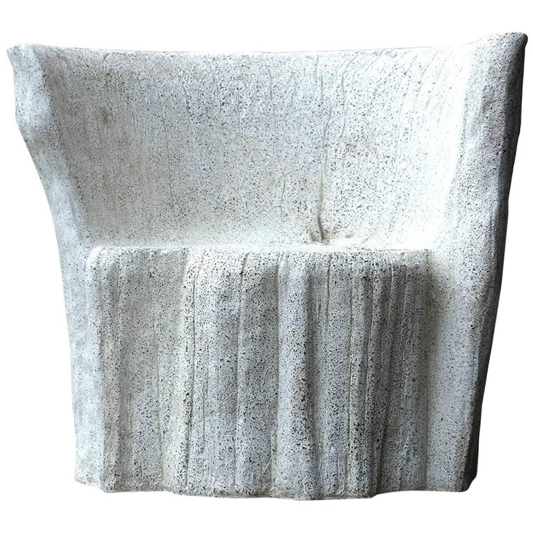 Lightweight Outdoor Stone Dining Chair 'Aged' by Zachary A For Sale at