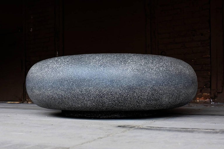 Modern Cast Resin 'Pebble' Cocktail Table, Coal Stone Finish by Zachary A. Design For Sale