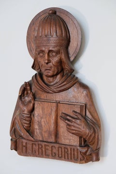 Religious Carving of Pope St. Gregory
