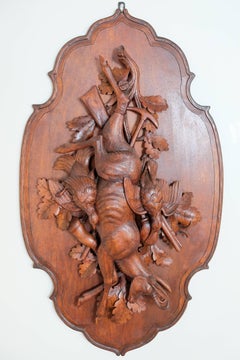 Black Forest Hunting Plaques Pair