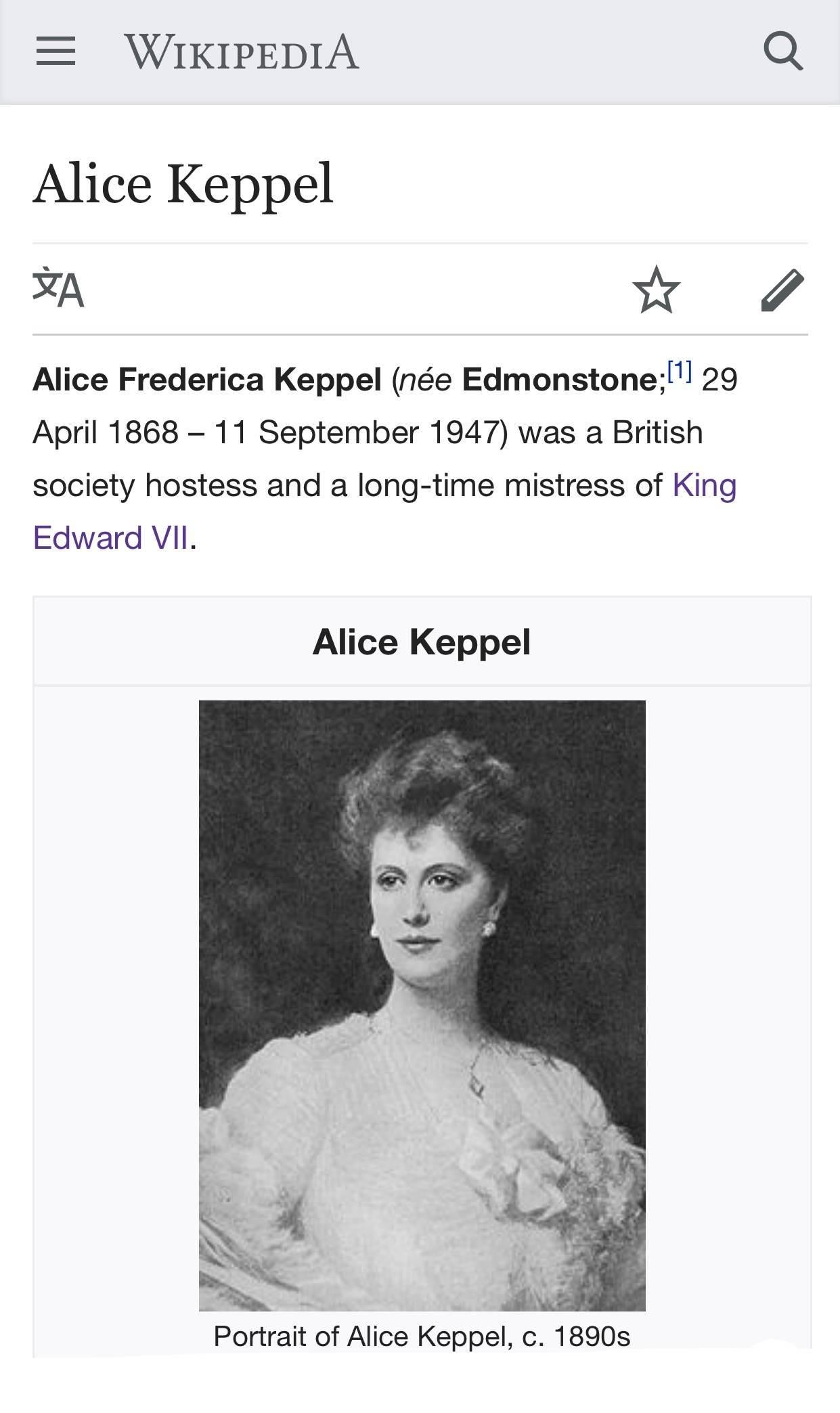 Alice Keppel Portrait of National and Royal Importance H.R.H the Prince of Wales 1