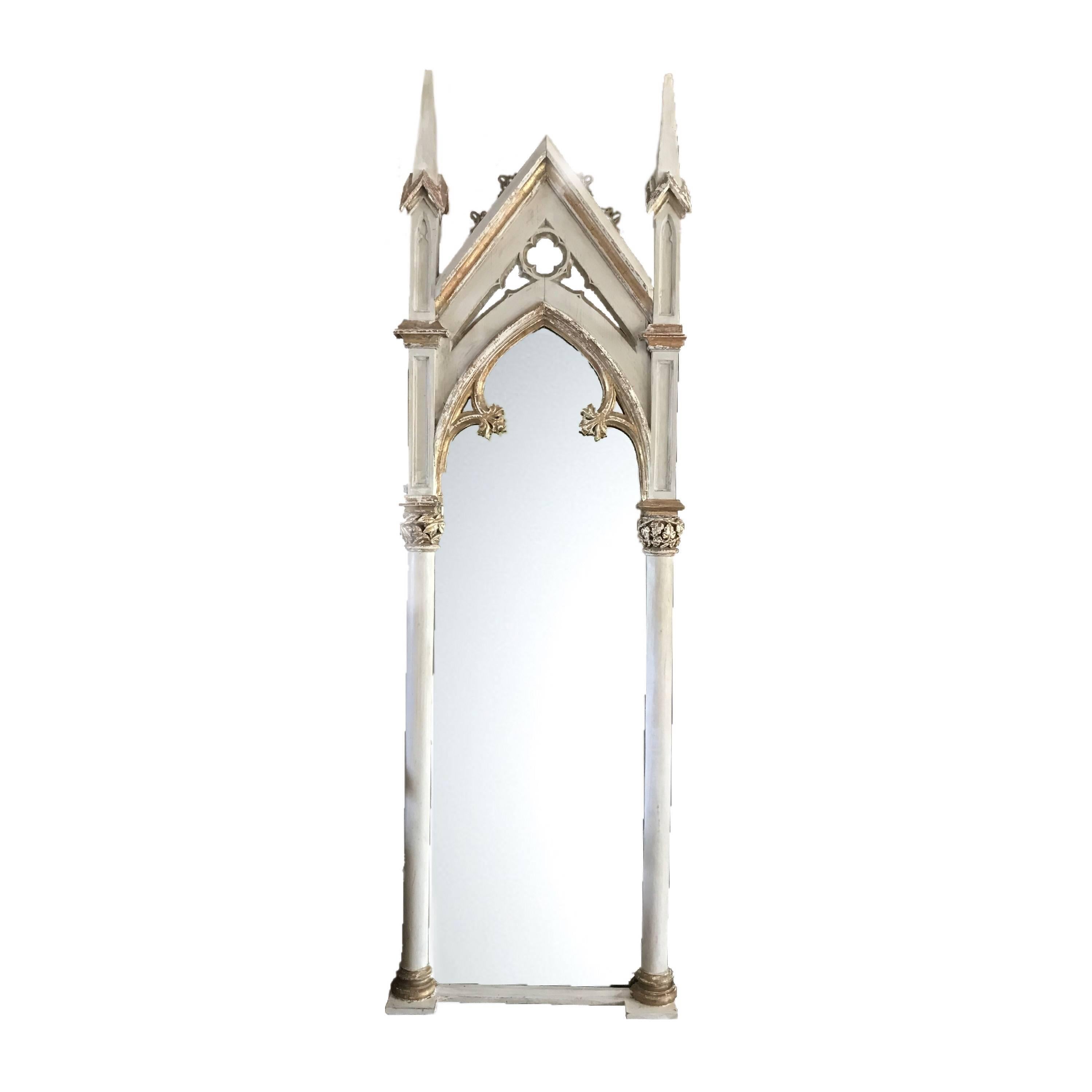 Huge Full Length Early Victorian Gothic Revival Mirror For Sale