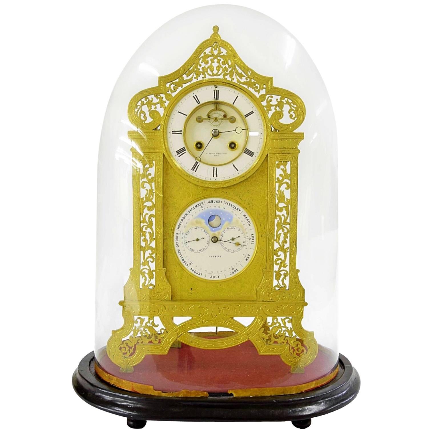 Superb Perpetual Calendar Clock by Achille Brocot and Jean Baptiste Delettrez For Sale