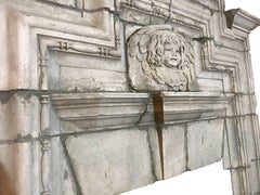 Huge and Unique Hand-Carved Stone Fireplace from a Demolished English Castle